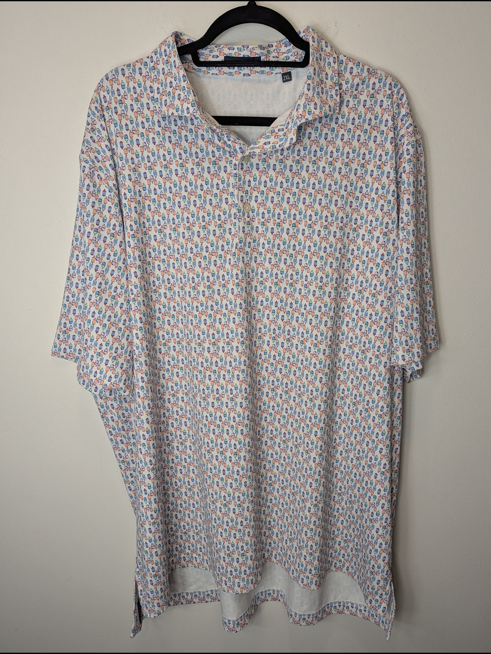 Turtleson Men's Short-Sleeve Polo Shirt  Popsicle Summer 2XL XXL Like New